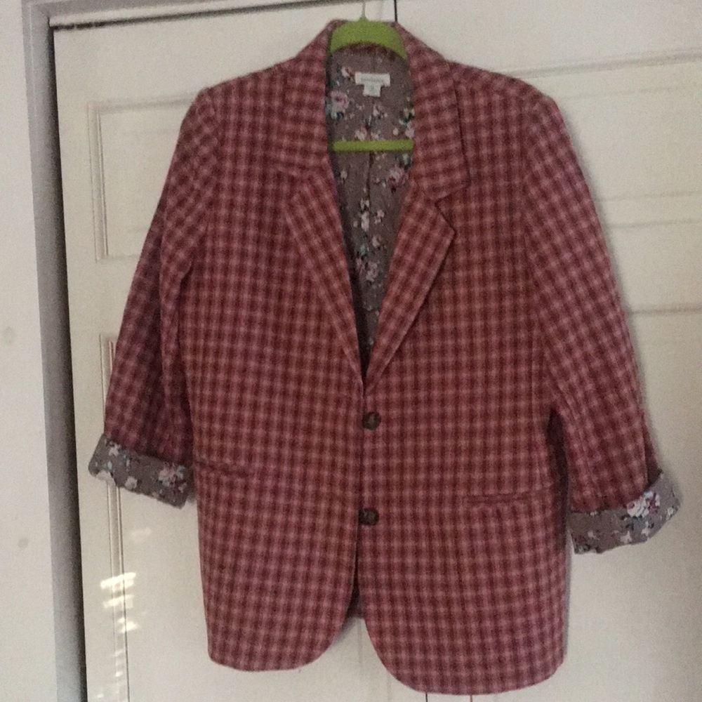 Sundance blazer jacket pink tan color M wool blend